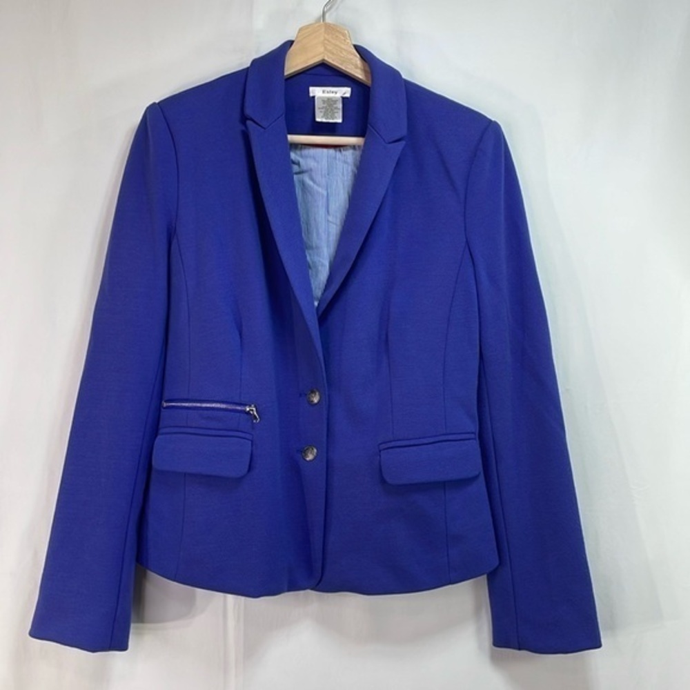 🦀 Esley blue knit two button blazer